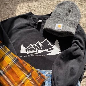take me to the mountains custom crewneck:)